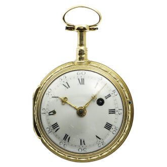 French two coloured gold and enamel repeating pocket watch Circa 1780