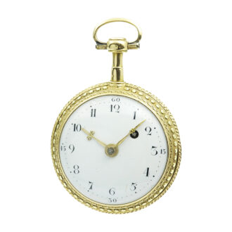 French gold enamel a trois couleurs verge pocket watch Circa 1790