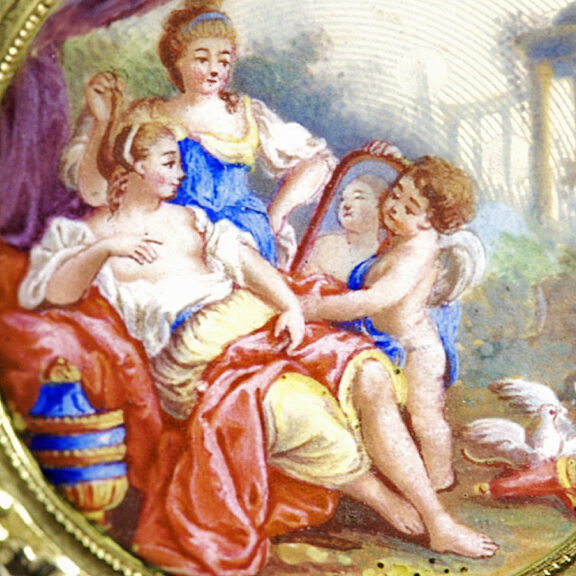French gold enamel a trois couleurs verge pocket watch Circa 1790 French gold enamel a trois couleurs verge pocket watch Circa 1790