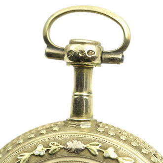 French gold enamel a trois couleurs verge pocket watch Circa 1790