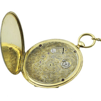 Swiss lavishly decorated 18K gold and enamel watch Circa 1830
