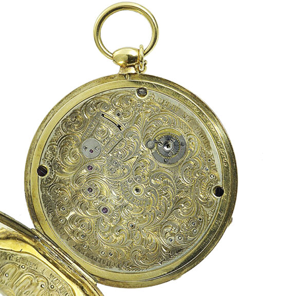 Swiss lavishly decorated 18K gold and enamel watch Circa 1830 Swiss lavishly decorated 18K gold and enamel watch Circa 1830