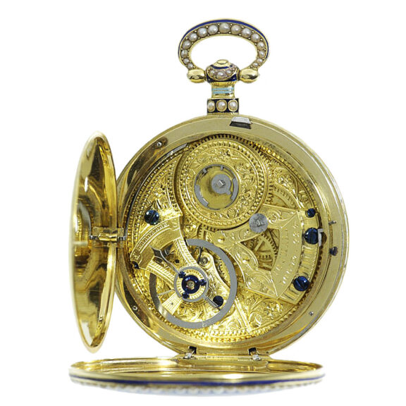 Swiss gold and enamel watch for the Chinese market Circa 1840 Swiss gold and enamel watch for the Chinese market Circa 1840