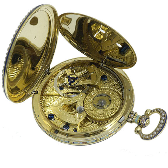 Swiss gold and enamel watch for the Chinese market Circa 1840 Swiss gold and enamel watch for the Chinese market Circa 1840