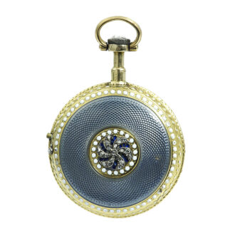 French gold enamel verge pocket watch with chatelaine Circa 1779