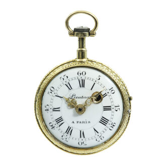 French gold enamel verge pocket watch with chatelaine Circa 1779