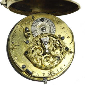 French gold enamel verge pocket watch with chatelaine Circa 1779