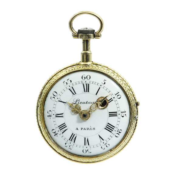 French gold enamel verge pocket watch with chatelaine Circa 1779 French gold enamel verge pocket watch with chatelaine Circa 1779