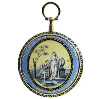 French impressive 18k gold enamel pocket watch Circa 1810