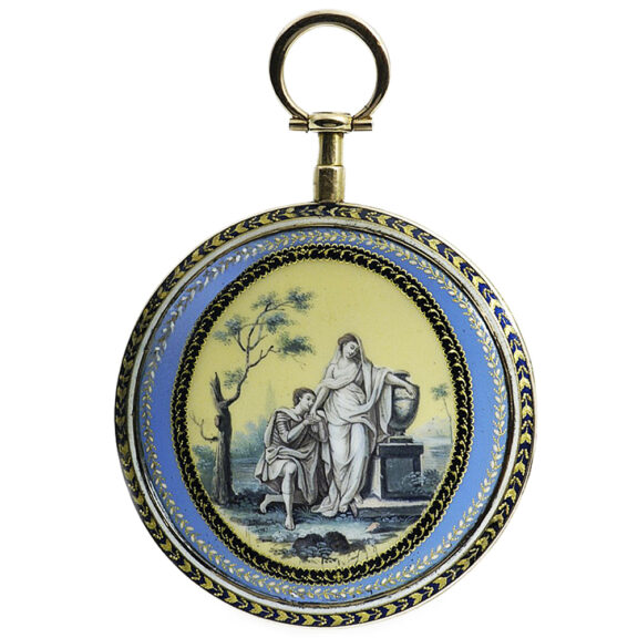 French impressive 18k gold enamel pocket watch Circa 1810 French impressive 18k gold enamel pocket watch Circa 1810