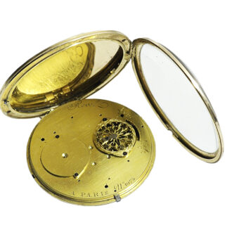 French impressive 18k gold enamel pocket watch Circa 1810
