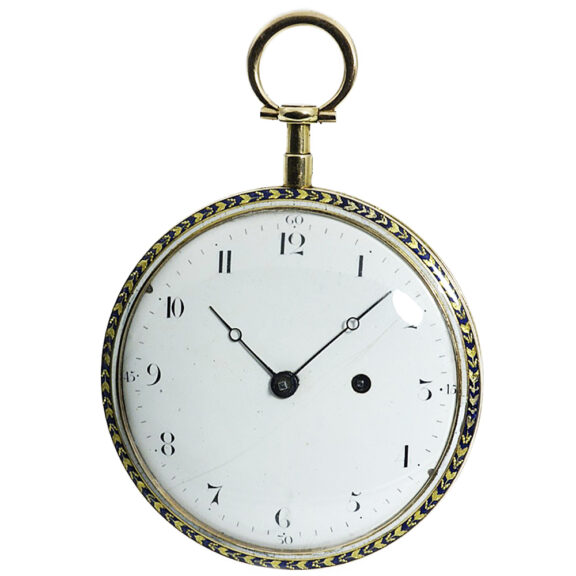 French impressive 18k gold enamel pocket watch Circa 1810 French impressive 18k gold enamel pocket watch Circa 1810
