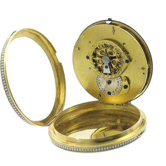 French gold pocket watch with enamel painting circa 1820