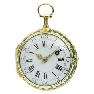 French gold and enamel à toc quarter repeating watch Circa 1750