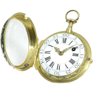 French gold and enamel à toc quarter repeating watch Circa 1750