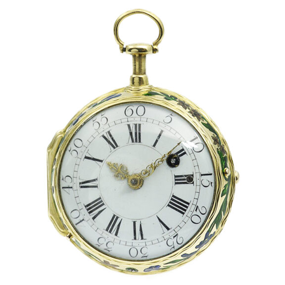 French gold and enamel à toc quarter repeating watch Circa 1750 French gold and enamel à toc quarter repeating watch Circa 1750
