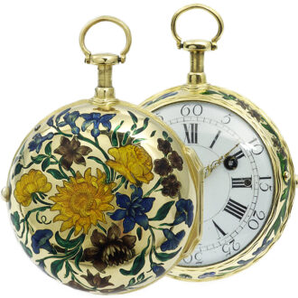 French gold and enamel à toc quarter repeating watch Circa 1750