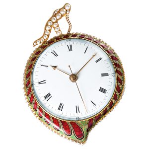 English gold and enamel form watch of museum quality Circa 1810