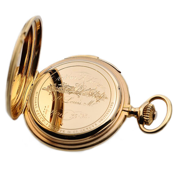 Swiss rose gold minute repeating hunting cased pocket watch Circa 1887 Swiss rose gold minute repeating hunting cased pocket watch Circa 1887