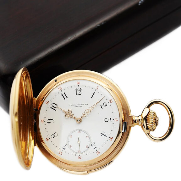 Swiss rose gold minute repeating hunting cased pocket watch Circa 1887 Swiss rose gold minute repeating hunting cased pocket watch Circa 1887