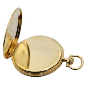 Swiss gold pocket watch with relief engraving silver dial Circa 1910 Swiss gold pocket watch with relief engraving silver dial Circa 1910