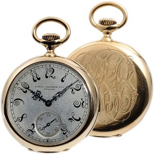 Swiss repeating pocket watch with art nouveau hour markers Circa 1900
