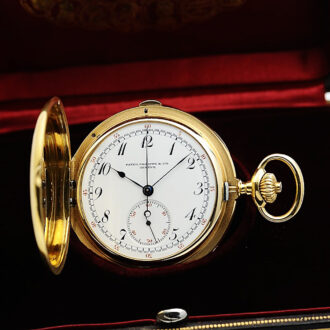 Swiss gold minute repeating chronograph pocket watch Circa 1903