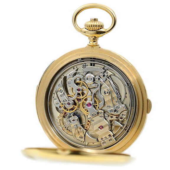 Swiss gold minute repeating chronograph pocket watch Circa 1903 Swiss gold minute repeating chronograph pocket watch Circa 1903