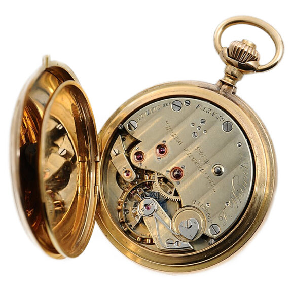 Swiss hunting cased watch with Wilmot's patent Circa 1880 Swiss hunting cased watch with Wilmot's patent Circa 1880