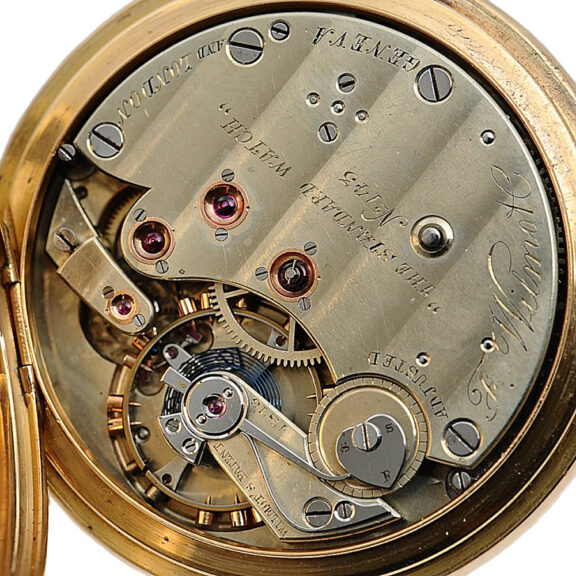 Swiss hunting cased watch with Wilmot's patent Circa 1880 Swiss hunting cased watch with Wilmot's patent Circa 1880