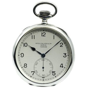 Swiss silver open faced keyless lever deck watch Circa 1920