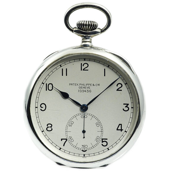 Swiss silver open faced keyless lever deck watch Circa 1920