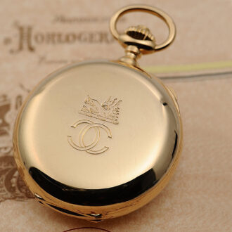 Swiss gold Geneva split seconds chronograph Circa 1893