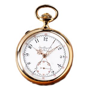 Swiss gold Geneva split seconds chronograph Circa 1893