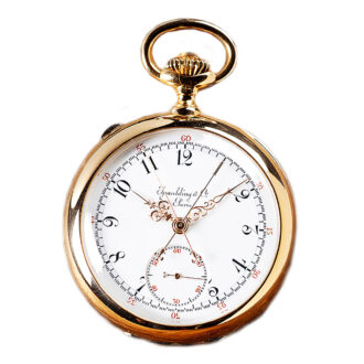 Swiss gold Geneva split seconds chronograph Circa 1893