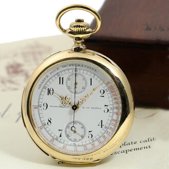Swiss minute repeating doctor's watch with chronograph Circa 1910