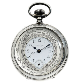 Swiss rare silver lever watch with barometer Circa 1890