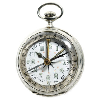 Swiss maritime open faced pocket watch with compass Circa 1920