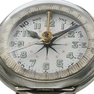 Swiss maritime open faced pocket watch with compass Circa 1920