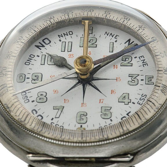 Swiss maritime open faced pocket watch with compass Circa 1920 Swiss maritime open faced pocket watch with compass Circa 1920