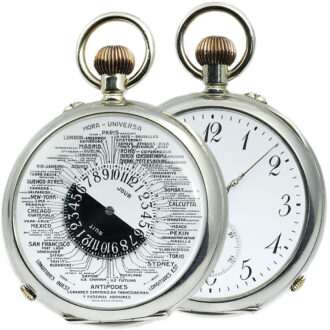 Swiss rare double-sided world time pocket watch Circa 1900 Swiss rare double-sided world time pocket watch Circa 1900