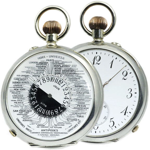 Swiss rare double-sided world time pocket watch Circa 1900 Swiss rare double-sided world time pocket watch Circa 1900