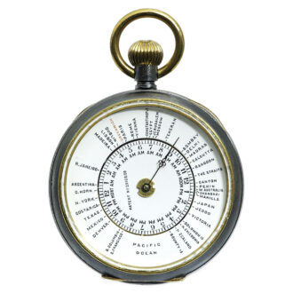Swiss attractive double-sided world time pocket watch Circa 1900