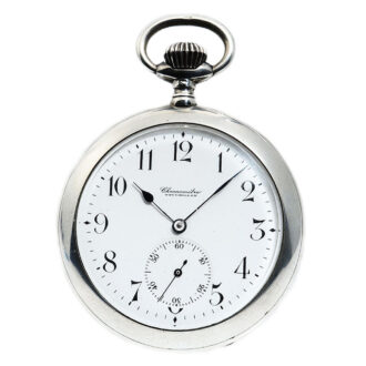 Swiss silver open faced one minute tourbillon watch Circ