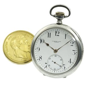 Swiss dress watch with French 100 Francs coin watch Circa 1915