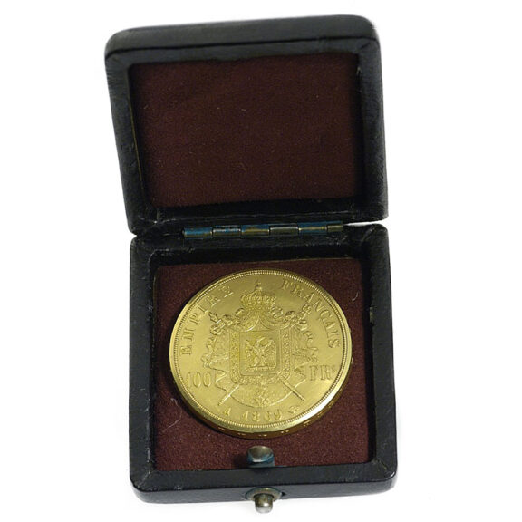 Swiss dress watch with French 100 Francs coin watch Circa 1915 Swiss dress watch with French 100 Francs coin watch Circa 1915