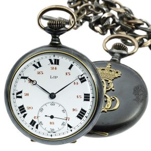 Rare French dress pocket watch with watch chain Circa 1918
