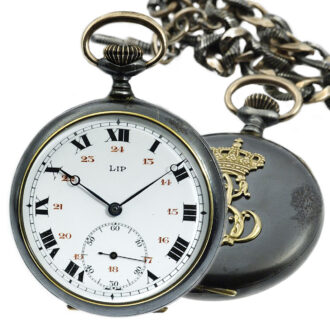 Rare French dress pocket watch with watch chain Circa 1918