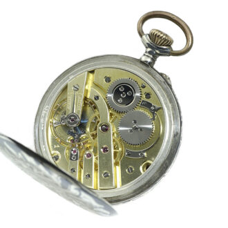 Swiss decorative Niello silver graduate's pocket watch Circa 1923