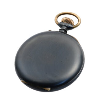 Swiss open faced steel pocket watch with Hebrew dial Circa 1900